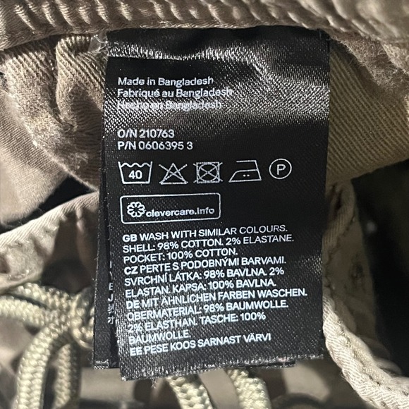 H&M Cargo Jogger Pants Khaki Cotton‎ Blend Men Size M Drawstring Pockets - Picture 3 of 6